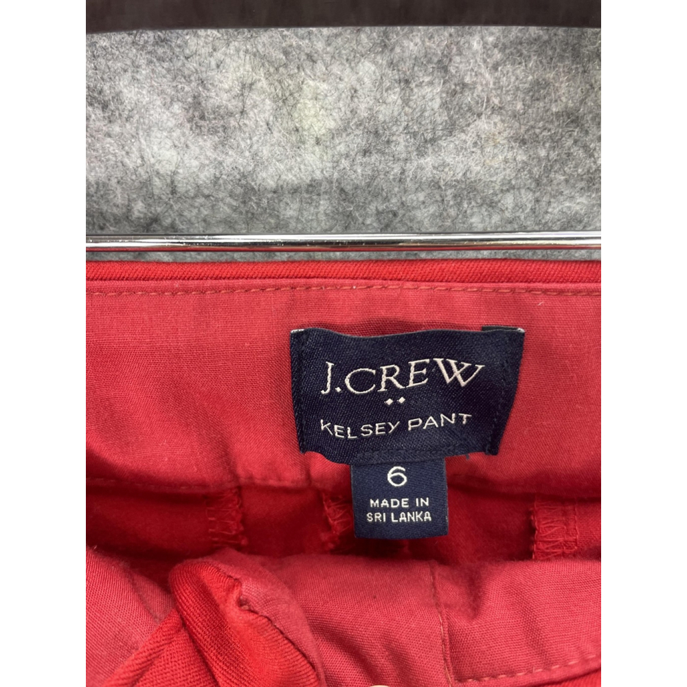 J.CREW Pants Womens 6 Red Kelsey Crop Straight Twill Stretch Casual Work Office - Picture 4 of 11